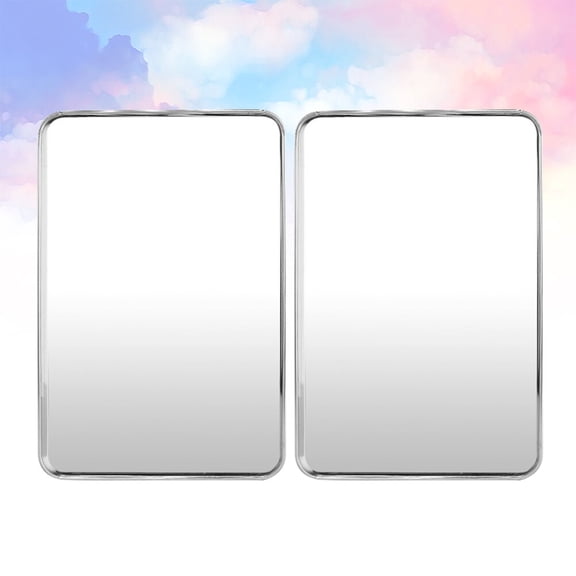 FOMIYES 2Pcs Stainless Steel Towel Tray Storage Plate for Bathroom Vanity in Plated Silver