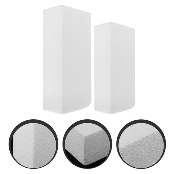 FOMIYES 2Pcs Polystyrene Blocks For Craft White Foam Block Handmade Model Crafts