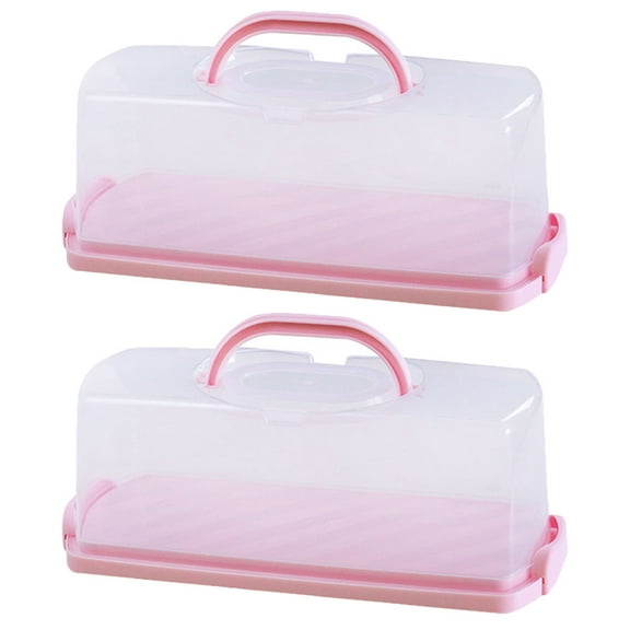 FOMIYES 2Pcs Portable Plastic Bread Container with Lid for Homemade Bread Snack Container