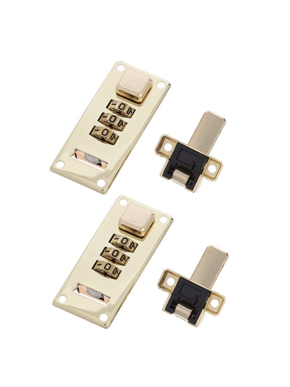 Golden Zinc Alloy Briefcase Hardware Lock, 3 Digit Combination, Scratchresistant, Home Use, 2Pcs