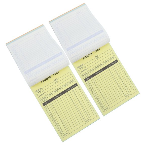 FOMIYES 2Pcs Receipt Book with Builtin Paper Board for Clear Writing and Carbon Copy Duplicates