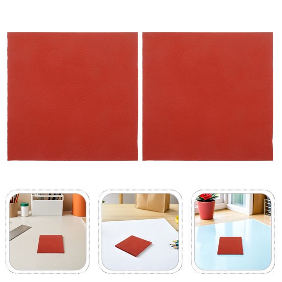 FOMIYES 2Pcs Red Silicone Heat Press Mat Reusable Washable Heat Transfer Pad for Sublimation Projects