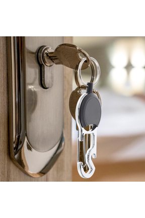 2-Pack Retractable Key Holders with Carabiner, Utility Keychains Ideal for Camping, Fishing, Outdoor Trips