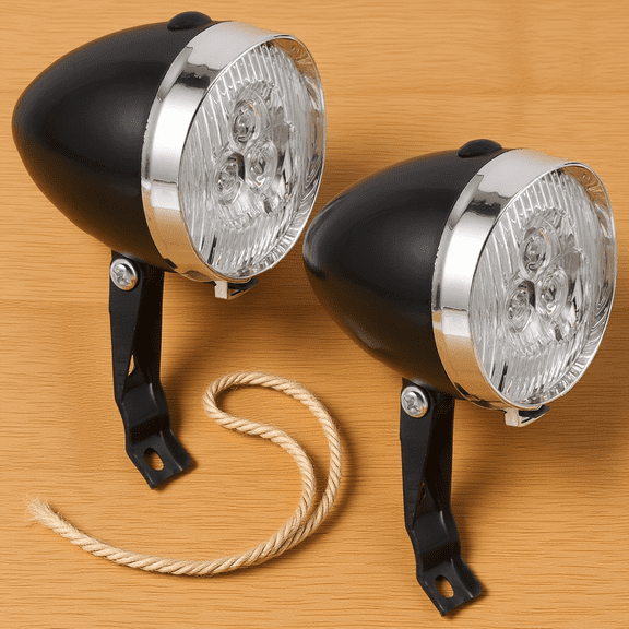 FOMIYES 2-Pack Retro Style LED Bike Headlights Front Mount for Road and Mountain