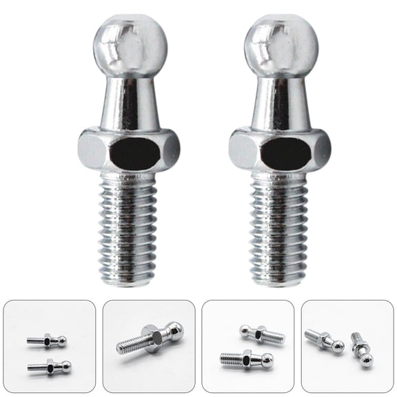 FOMIYES 2Pcs Round Ball Head Bolt Plated Silver Durable Car Bolt with Deep Clear Threads