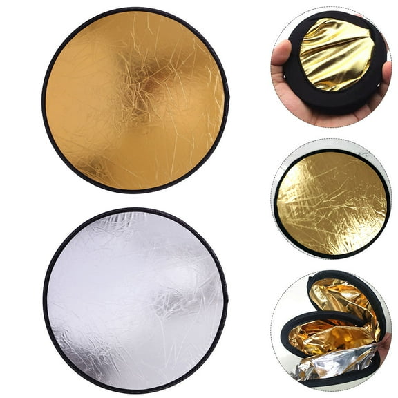 FOMIYES 2Pcs Round Photography Reflector with Superior Nylon Fabric for Detailed Camera Light Control