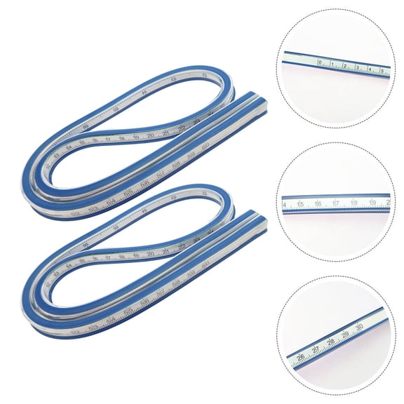 FOMIYES 2Pcs Sewing Flexible Ruler Double Sided Curve Measuring Tool for Apparel and Design