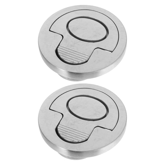 FOMIYES 2Pcs Recessed Cabinet Pull Boat Deck Hatch Handle Stainless Steel Silver Minimalist Design
