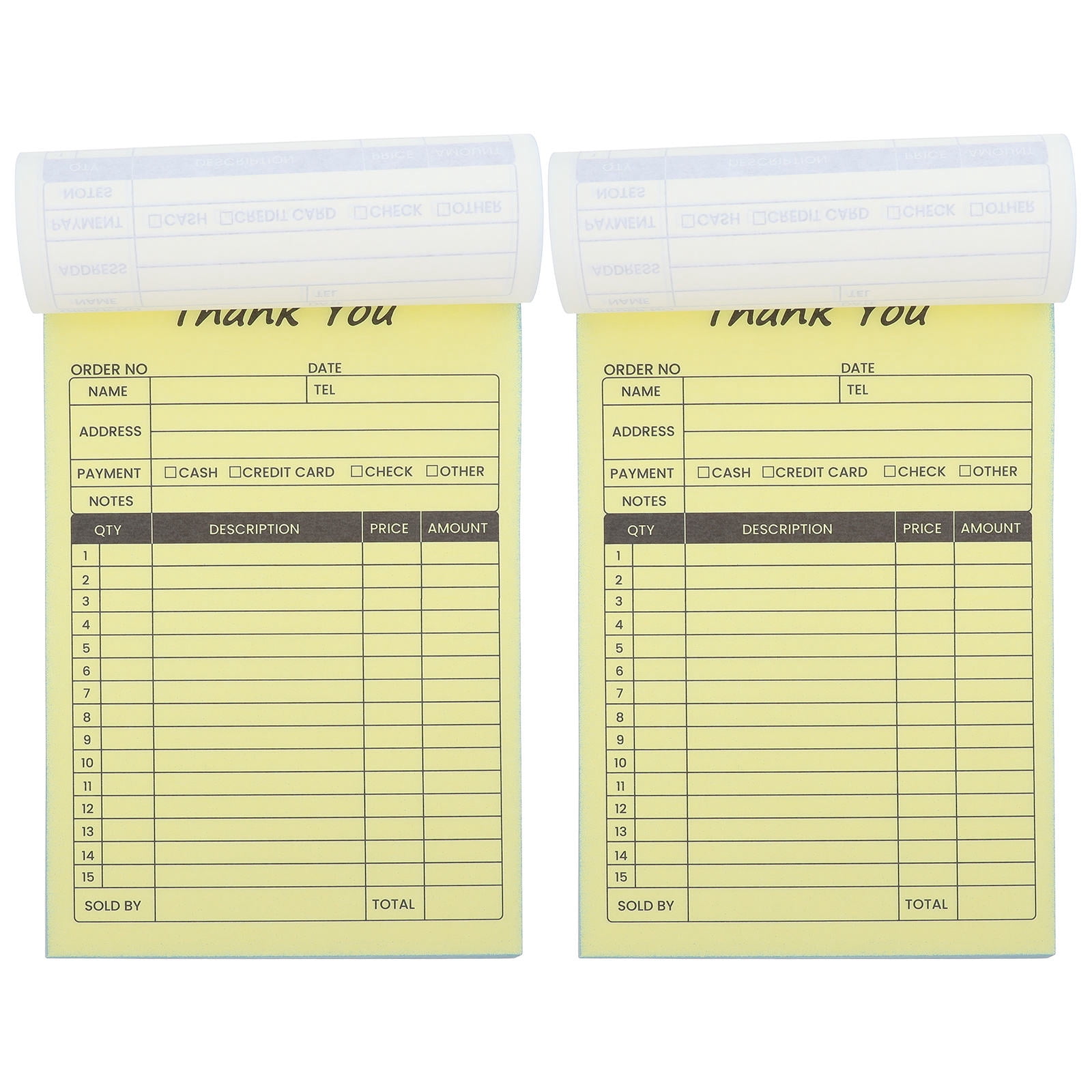FOMIYES 2Pcs Small Business Invoice Form Pad White with Carbon Copies ...