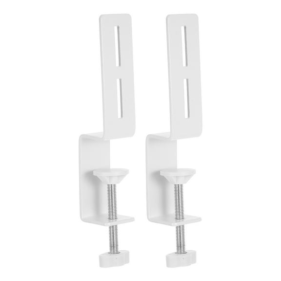 FOMIYES 2Pcs White Desk C Clamp Mount Bracket Carbon Steel Durable for Office Use