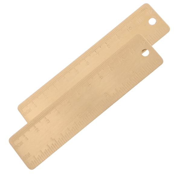 FOMIYES 2Pcs Small Metal Scale Rulers with Clear Dual Scale for Artists and Architects