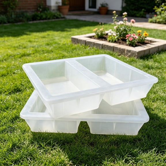 FOMIYES 2Pcs Square White Concrete Paver Mold with Corrosion Resistant Surface for Outdoor Patio and Walkway