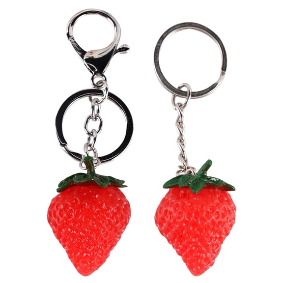 FOMIYES 2Pcs Strawberry Keyring Simulation Strawberry Key Chain Bag Hanging Ornament