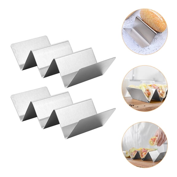 FOMIYES 2-Pack Stainless Steel Taco Holders for Burritos, Tacos, Outdoor Parties, Food Stands, and Easy to Clean