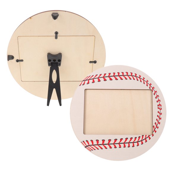 FOMIYES Stable Tabletop Wooden Baseball Frame Sports Inspired Design for Home Office 2Pcs