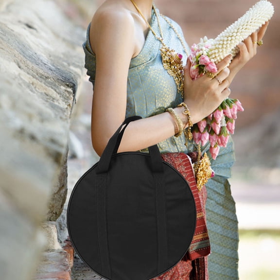 FOMIYES 2Pcs Thickened Black Cymbal Holder Carrying Case with Water-Resistant Fabric and Sturdy Design
