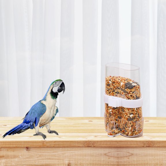 FOMIYES Bird Food Drinker Bird Feeder Transparent Pvc 2Pcs