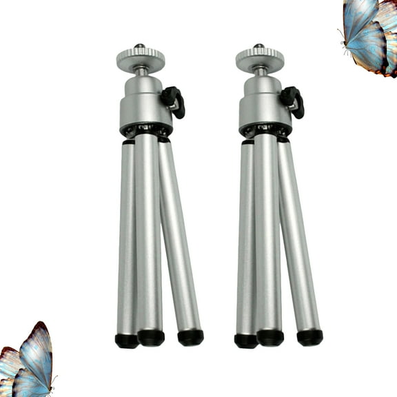 FOMIYES 2Pcs Tripod Self-Timer Rod Lightweight Durable Plated Silver Aluminum for Camera Use