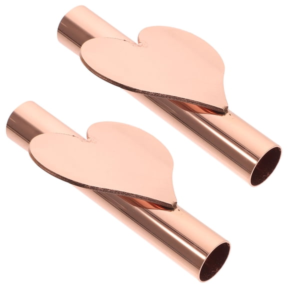 FOMIYES 2Pcs Wall Hanging Rose Plated Gold Metal Flower Vase Practical Storage Wall Mount
