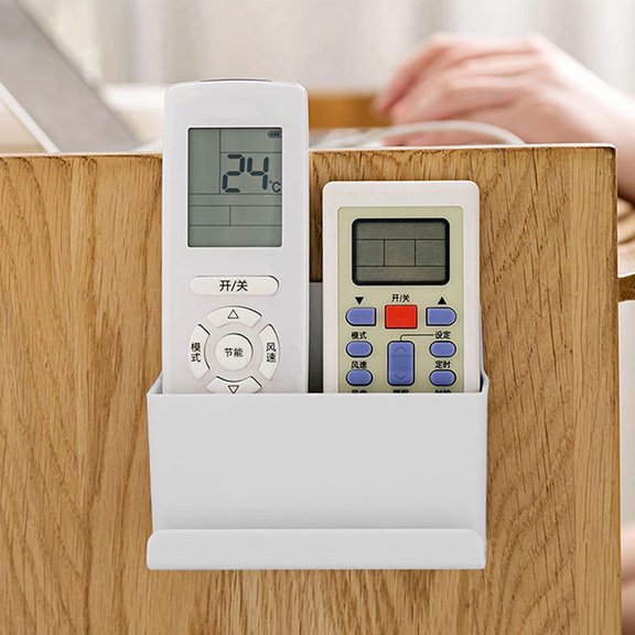FOMIYES 2Pcs Wall Mounted Storage Case Organizer for Remote Controls Mobile Phone Holder Grey