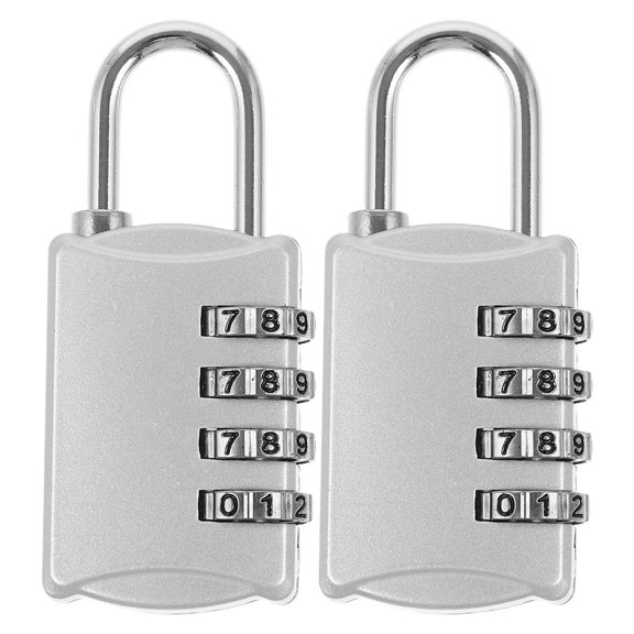 FOMIYES 2Pcs Locker Lock with Digital Code for Home Use Plated Silver Metal Combination Padlock