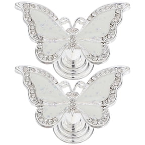 FOMIYES 2pcs Butterfly Dresser Knobs Zinc Alloy White Decorative Cabinet Pulls