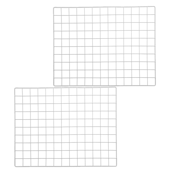 FOMIYES Durable White Iron Grid Wall Hanging for Decor and Organization 2Pcs