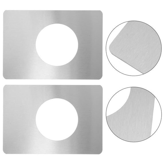 FOMIYES 2Pcs Wood Door Lock Repair Plate Stainless Steel Round Disc for Secure Lock Reinforcement