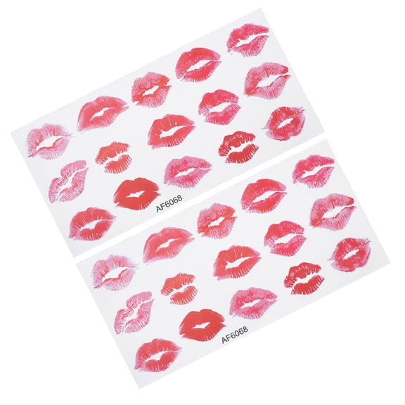 FOMIYES 2Sheets Red Valentine Wall Decal Lip Shape Self Adhesive Romantic Wall Art
