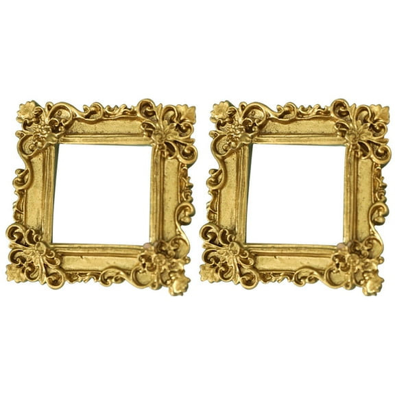 FOMIYES 2pcs DIY Miniature Photo Frames Resin Crafts Phone Case Decor Vintage Photo Frame