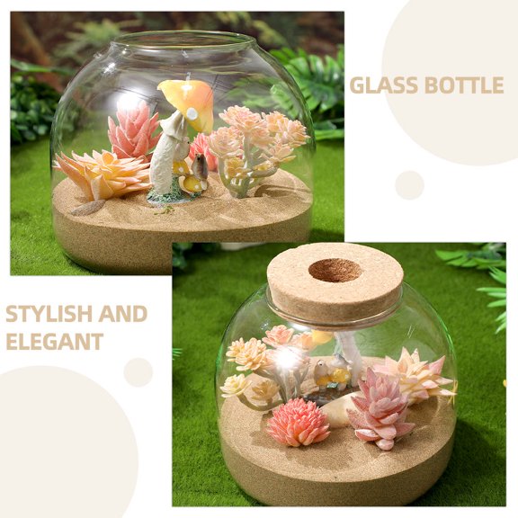 FOMIYES 2pcs Glass Moss Plant Bottle Jar for Small Succulents and Tables