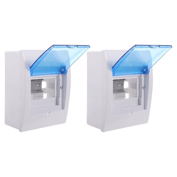 FOMIYES 2pcs Wall-Mounted Distribution Box Plastic Outdoor Electrical Junction Box with Breaker Weatherproof Distribution Box for Electrical Application