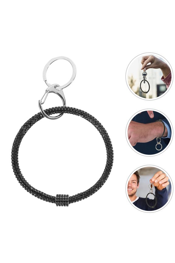 2-Pack Black Silicone Wrist Lanyard Keychain Design for Daily Use and Outdoor Activities