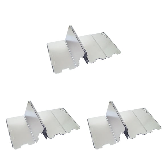 FOMIYES Stove Windscreen Aluminum Alloy 3Pcs 25.6x5.5x0.4In For Camping Hiking Cooking