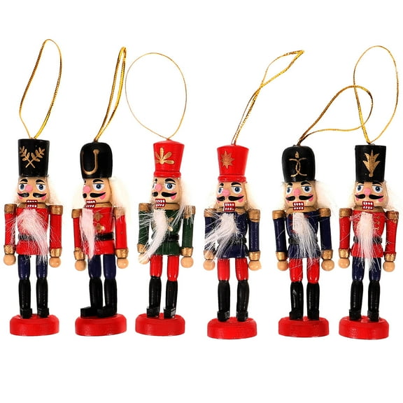 FOMIYES Christmas Nutcracker Pendants 18 Pieces Assorted Colors Plastic Holiday Decorations 3.15 x 1.4 x 1.2 Inches