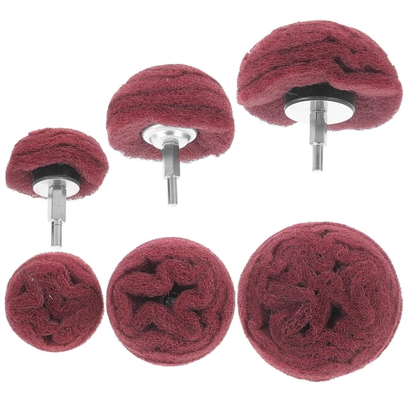 FOMIYES 3 Pcs Drill Polishing Kit Abrasive Wheel Buffing Wheels Red