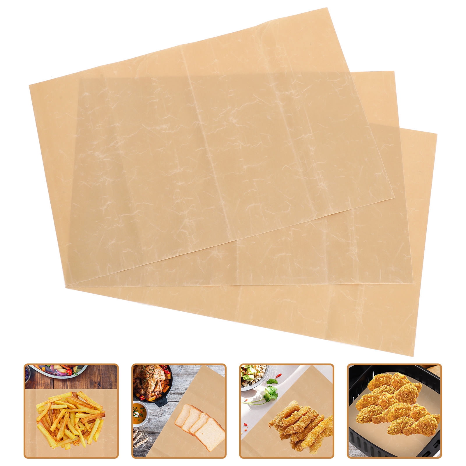 FOMIYES 3-Pack Reusable Brown Oven Bottom Liners for Bakeware, Non-Stick Baking Tray Mats Protecting Oven