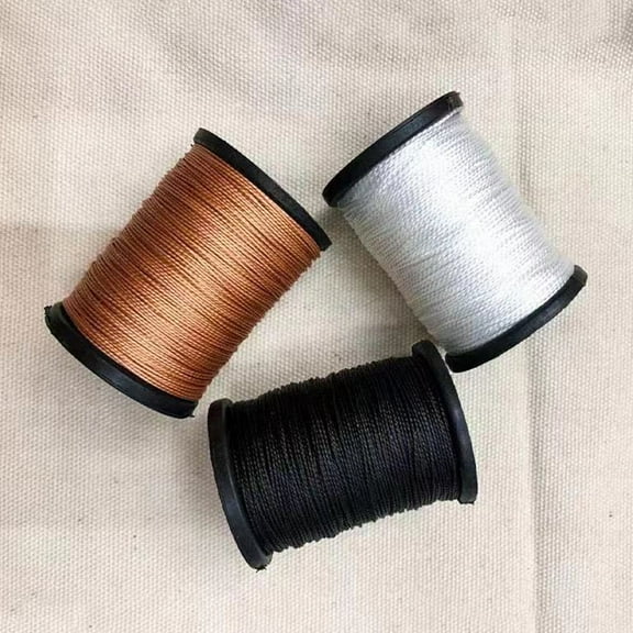 FOMIYES 3 Rolls of Sewing Thread Bookbinding Cord Cobbler Thread Tailoring Line (Black, White, Brown)