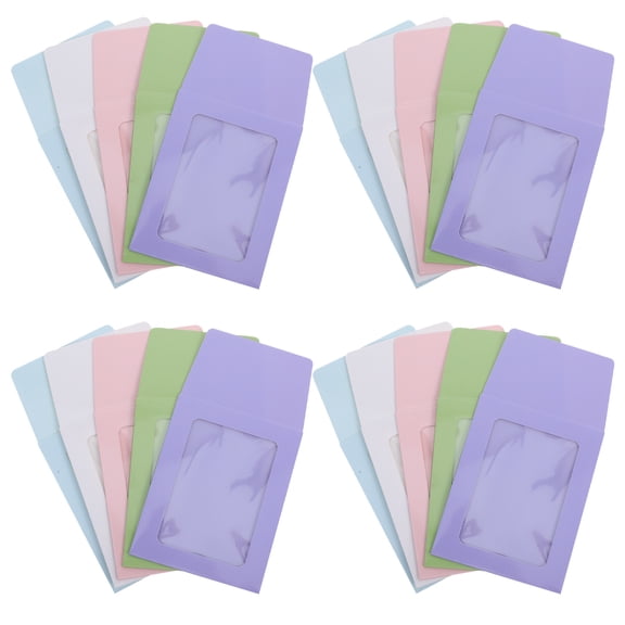 FOMIYES Assorted Color Paper Envelopes with Transparent Design for Decoration 30Pcs