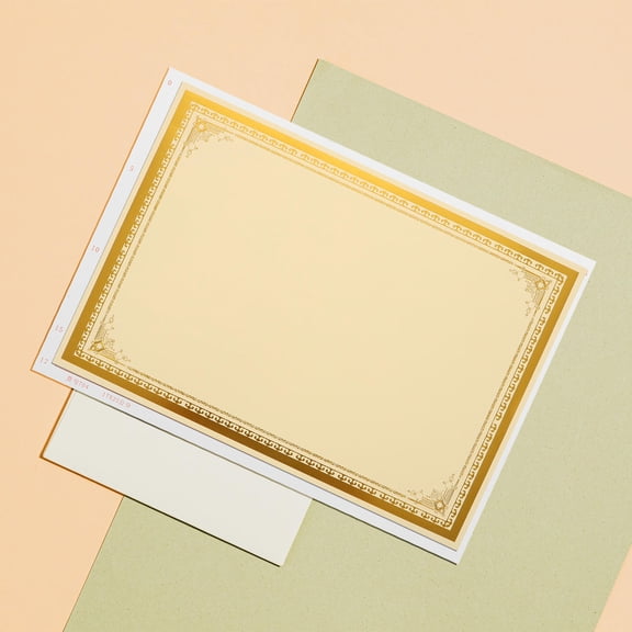 FOMIYES 30Pcs A4 Award Certificate Paper Plated Gold Foil Compatible with Inkjet and Laser Printers
