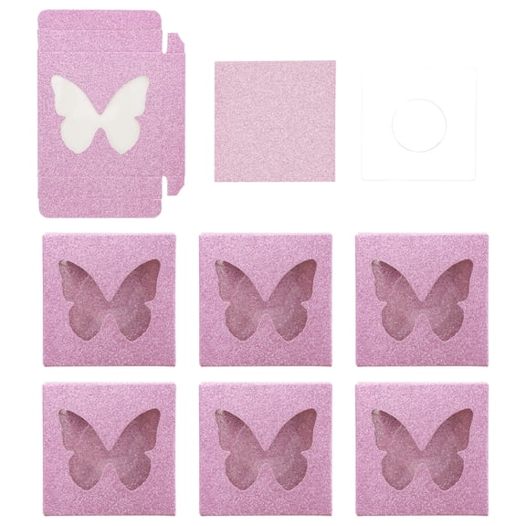 FOMIYES 30Pcs Creative Lash Box Pink False Eyelash Organizer with Transparent Window for Storage
