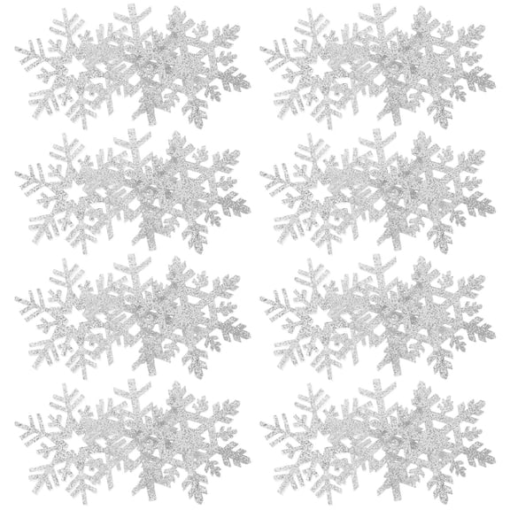 FOMIYES 30Pcs Plated Silver Snowflake Embroidered Iron on Patches for Clothes Backpack Decoration