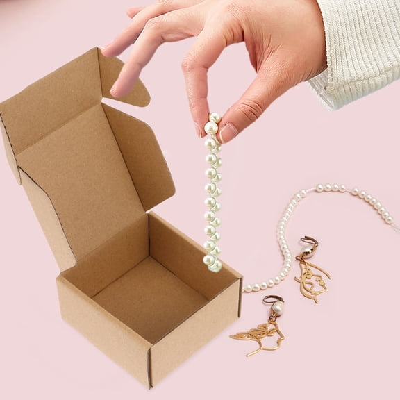 FOMIYES 30Pcs Small Khaki Mailing Boxes for Shipping and Packaging Durable Paper Storage Use
