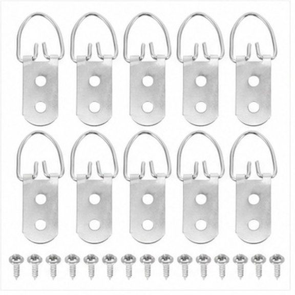 FOMIYES Heavy Duty D-Ring Picture Hangers Plated Silver Iron for Wall Art and Photos 30Set