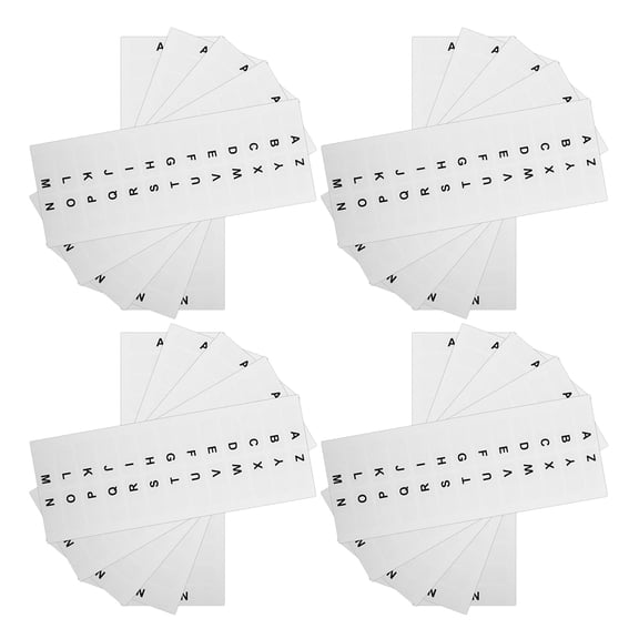 FOMIYES 30Sheets Self Adhesive Alphabet Index Tabs White for Paper Wood Plastic Metal Organizing
