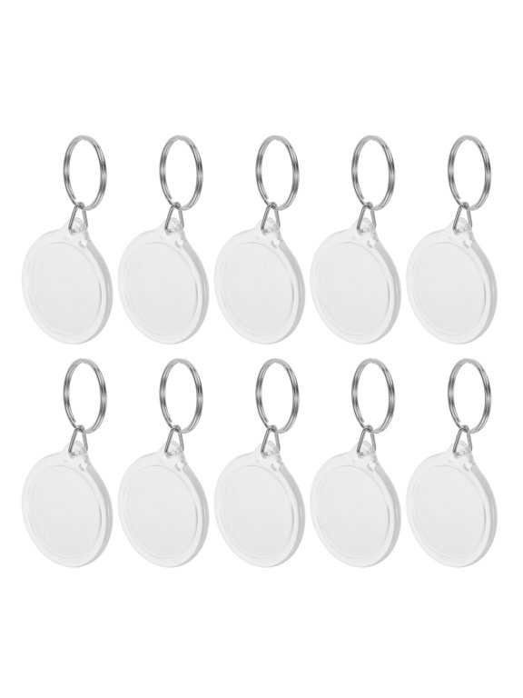 35Pcs Transparent Round Photo Frame Keychains for Custom Picture Insert and Easy Use