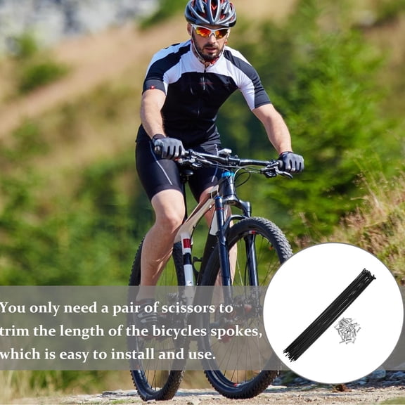 FOMIYES 36Pcs Black Steel Bike Spokes Accessories Durable Replacement Parts for Bicycle Wheels
