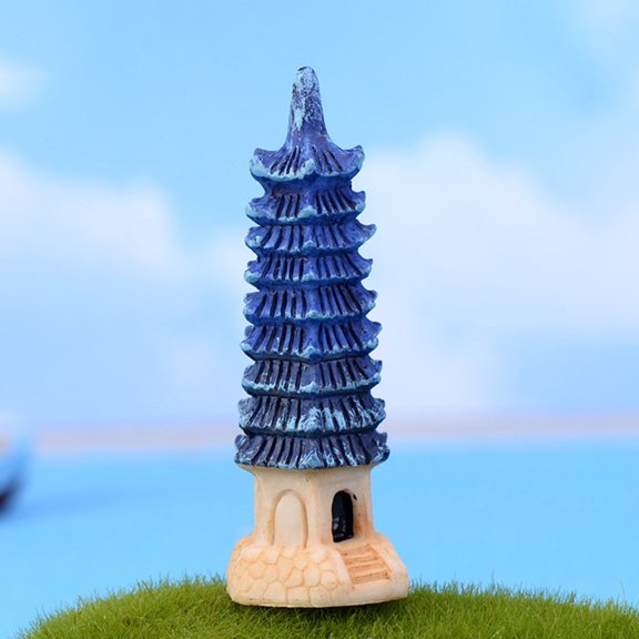 FOMIYES 3Pcs Beacon Shape Decor Blue Resin Micro Landscape Accessory for Garden and Home Decoration