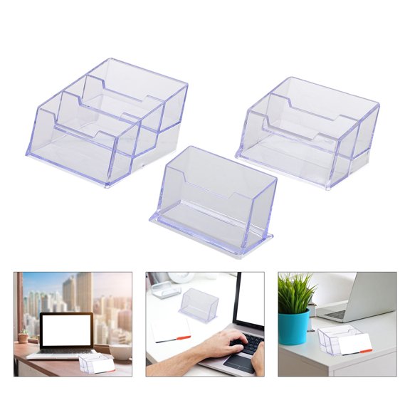 FOMIYES 3Pcs Desktop Cards Storage Box for Professional Business Cards Presentation