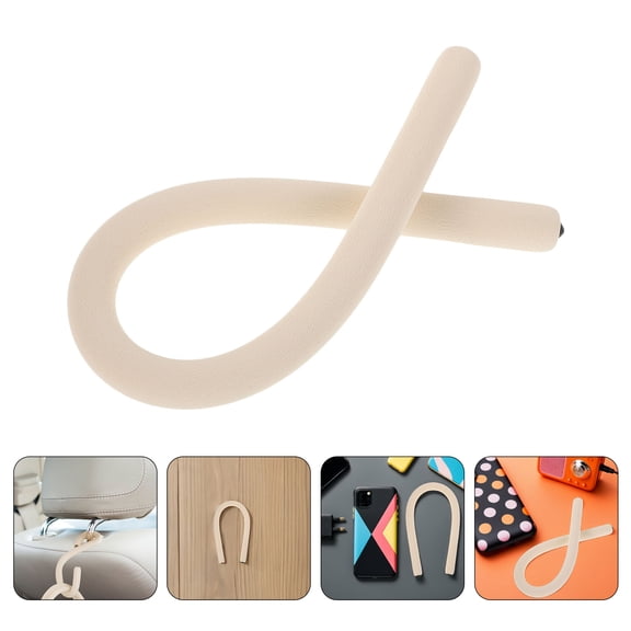 FOMIYES 3Pcs Flexible Beige S Hooks for Closet Rods with Locking Foam and Aluminum Design for Home Use